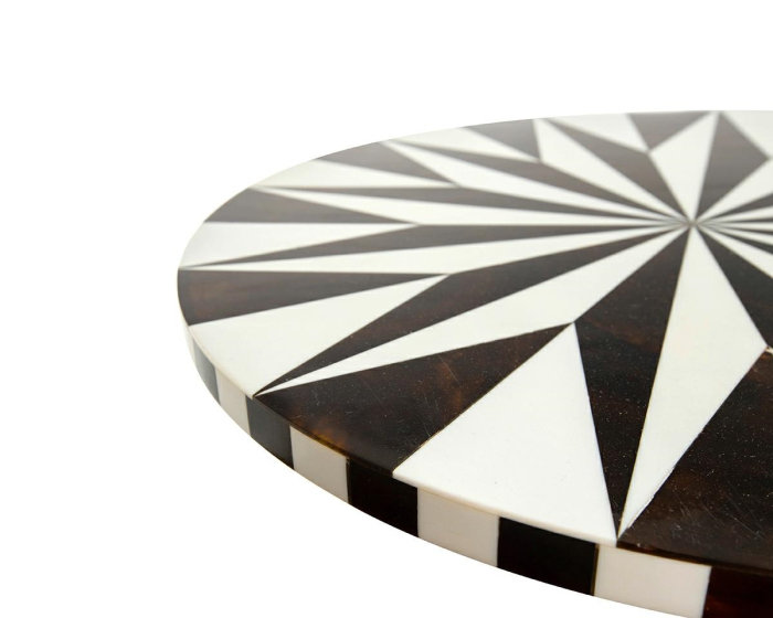 Măsuță Domero Star 40x40x60 cm, Oțel și MDF Alb-Brun - Kare Design [2]