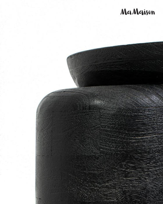 Măsuță Elias 41x35x46,5 cm, Lemn Mango Negru Mat - MaMaison [5]