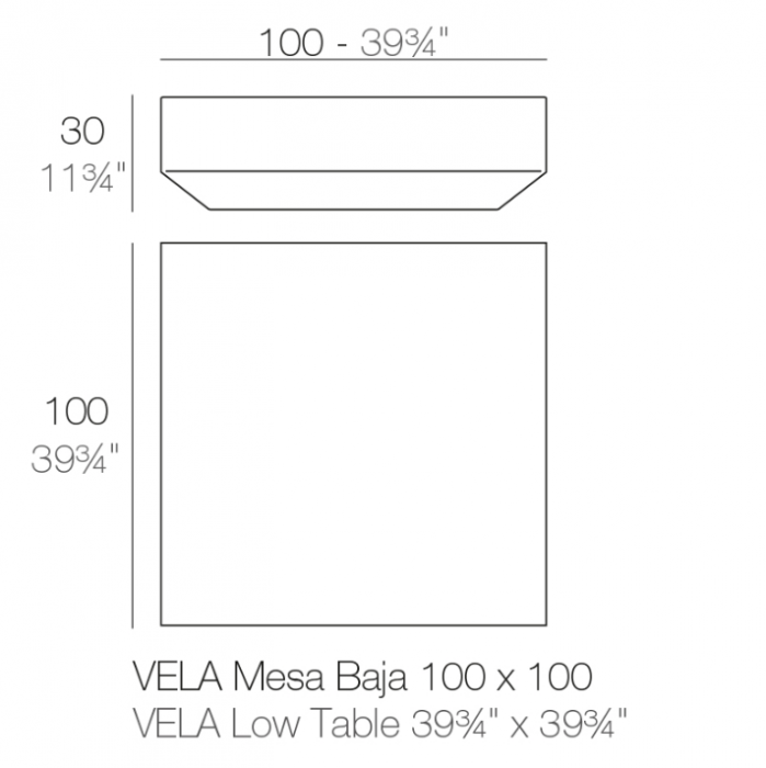 Masuta exterior iluminare LED Vela, diverse finisaje, 100x100x30 cm, design modern, 54030 - Vondom [23]