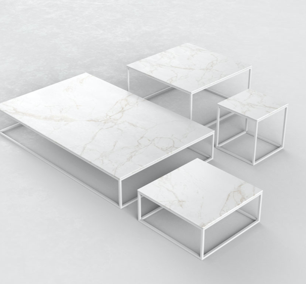 Masuta exterior premium patrata diverse finisaje Pixel 40x40x25 cm, blat HPL/DEKTON®, cadru aluminiu, 44315M DANAE - Vondom [5]