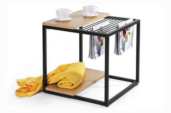 Măsuță Galler 50x50x50 cm, MDF și Metal Negru Mat - King Home [9]
