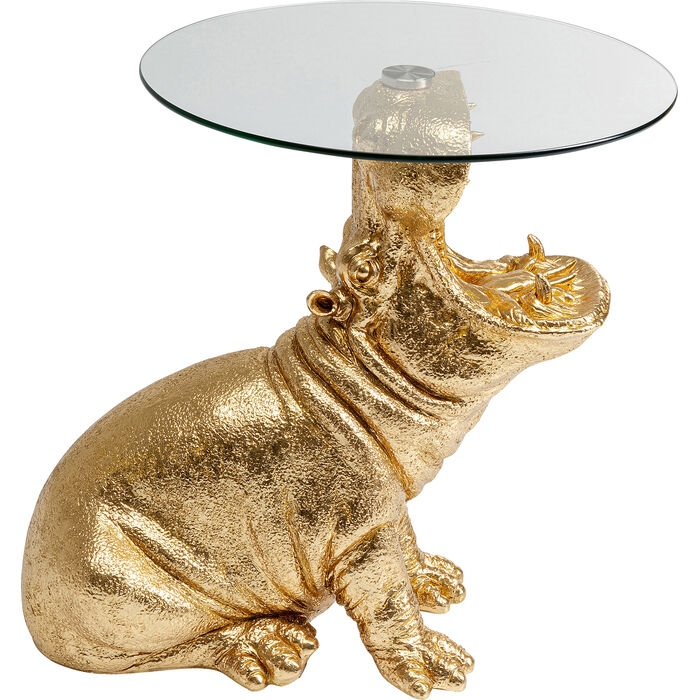 Măsuță Hippo 48 49x58x60 cm, Sticlă Auriu - Kare Design [5]