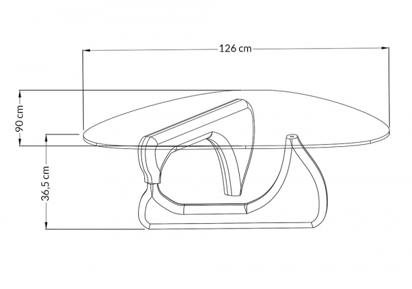 Masuta joasa design Bloto baza lemn nuc american/blat sticla securizata transparenta, DC-664 - King [3]