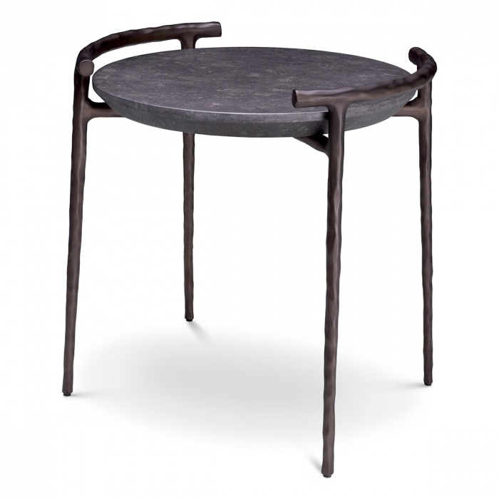   Măsuță laterală Arca marmură gri finisaj bronz 117354 EICHHOLTZ [1]