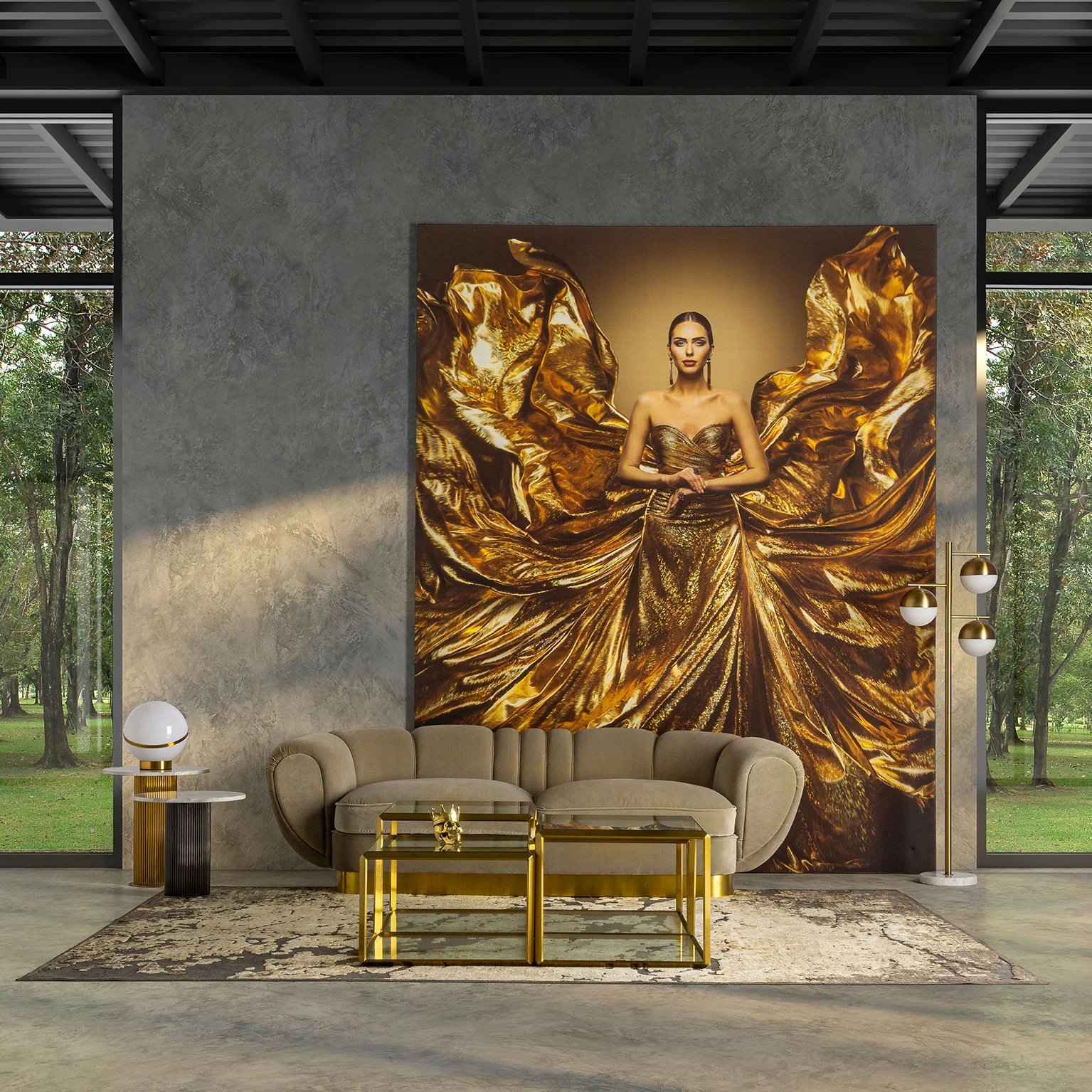 Masuta Laterala din Otel si Marmura Sintetica, Alb, 50x50x47 cm, Stil Contemporan - VicalHome 28048 [13]