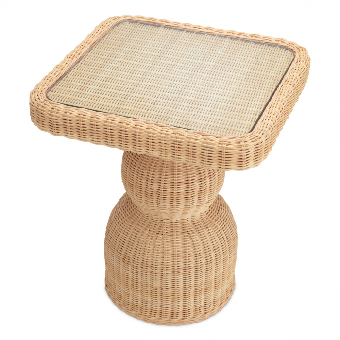   Masuta laterala Tiago din rattan natural cu blat din sticlă 118624 EICHHOLTZ [3]