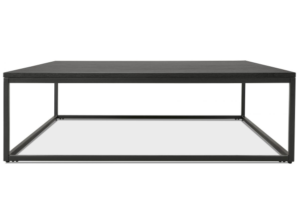 Masuta living Burgess 110x110 cm, design industrial, blat lemn masiv negru, CT00930BLBL - Kokoon [3]
