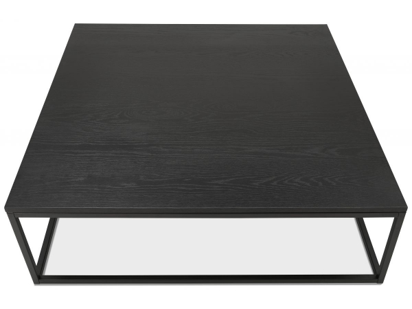 Masuta living Burgess 110x110 cm, design industrial, blat lemn masiv negru, CT00930BLBL - Kokoon [5]