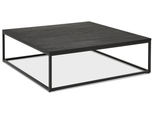 Masuta living Burgess 110x110 cm, design industrial, blat lemn masiv negru, CT00930BLBL - Kokoon [6]
