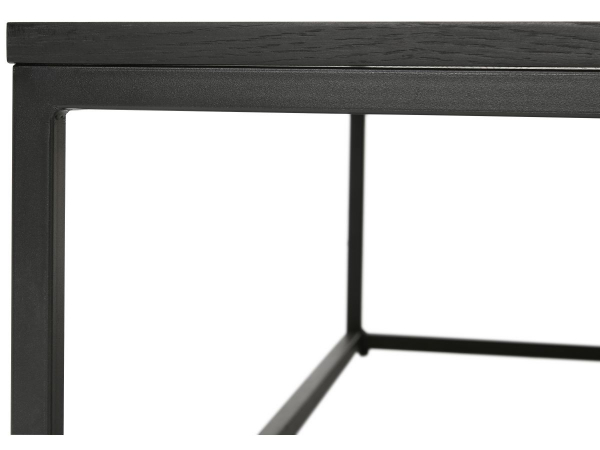 Masuta living Burgess 110x110 cm, design industrial, blat lemn masiv negru, CT00930BLBL - Kokoon [4]