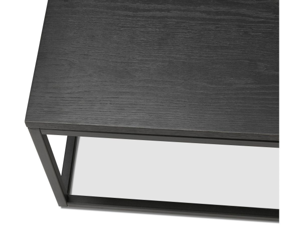 Masuta living Burgess 110x110 cm, design industrial, blat lemn masiv negru, CT00930BLBL - Kokoon [2]