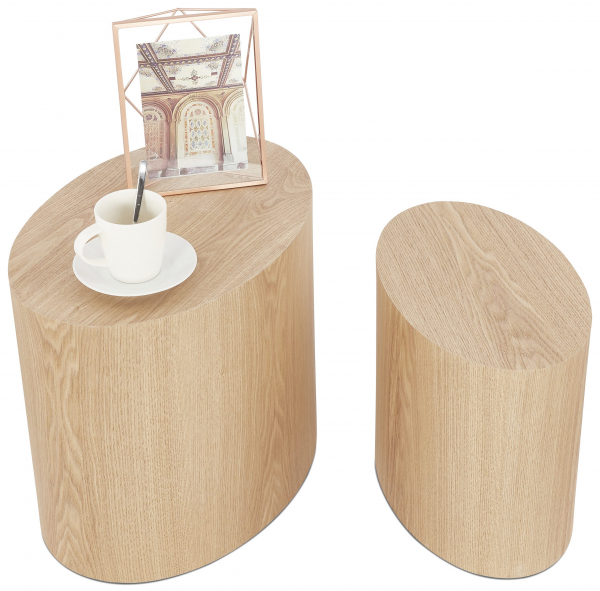 Masuta living design Brent, 2 piese, lemn masiv natur, CT00830NA - Kokoon [2]