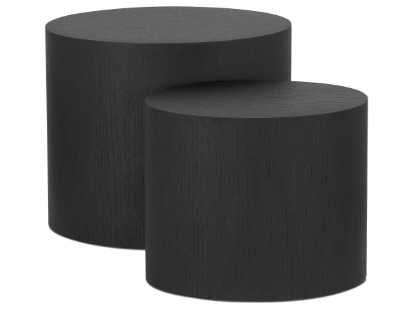 Masuta living design Brent, 2 piese, lemn masiv negru, CT00840BL - Kokoon [4]