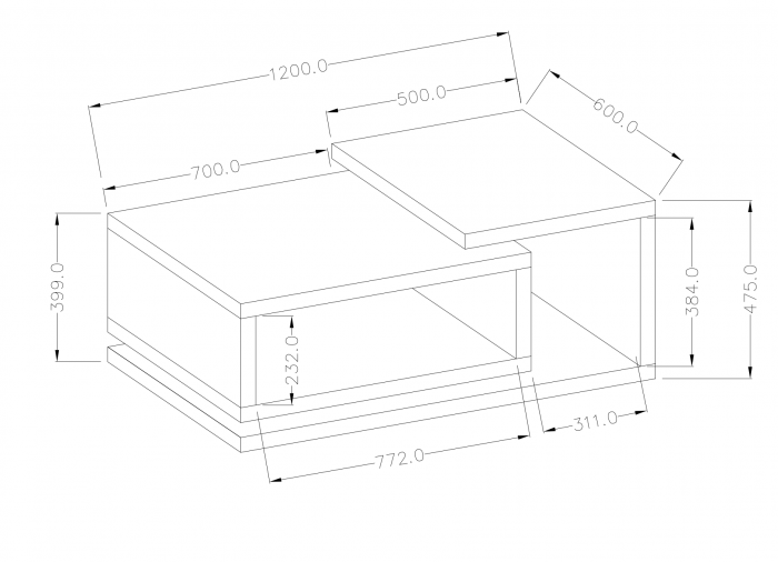 Masuta living Patton 120x60 cm, appenzeller / matera [4]