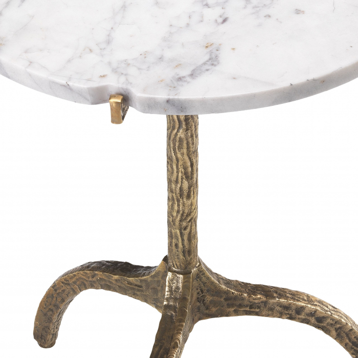 Masuta/noptiera rotunda Cortina Ø45 cm marmura alba/neagra, stil vintage lux | Eichholtz - 114139 [8]