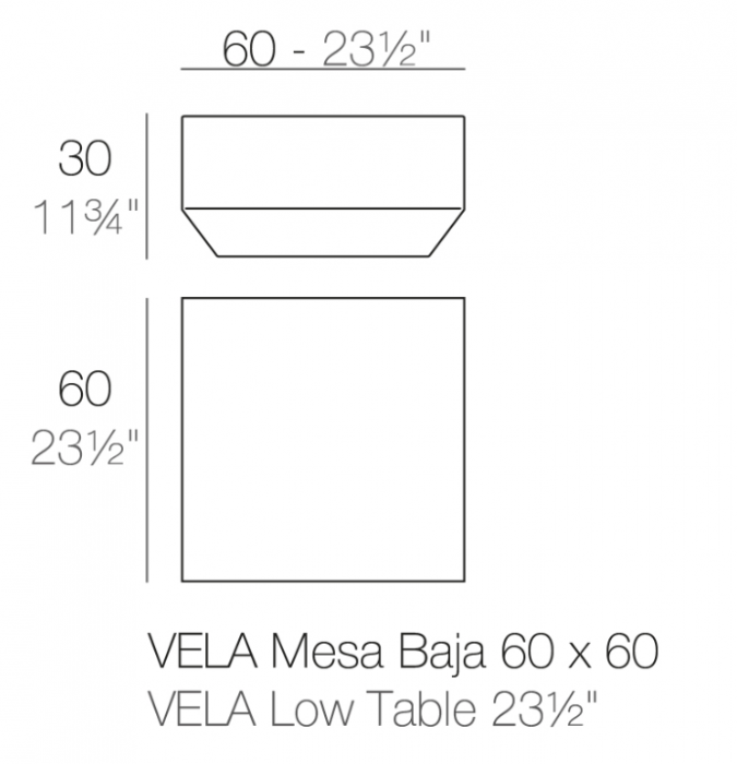 Masuta pentru sezlong iluminare LED Vela, diverse finisaje, 60x60x30 cm, design modern, 54047 - Vondom [18]