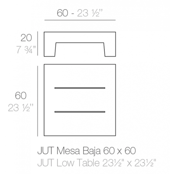 Masuta pentru sezlong Jut 60x60x20 cm, polipropilena, design minimalist, 44405 - Vondom [20]