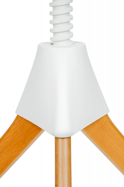 Masuta rotunda cafea Ulla 60x60 cm in forma de surub, blat MDF alb/picioare lemn fag, TT-908B - King [3]