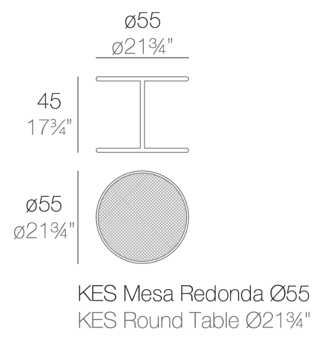 Masuta rotunda pentru canapea exterior premium Kes Ø55x45 cm, din otel inoxidabil, 64008 - Vondom [2]