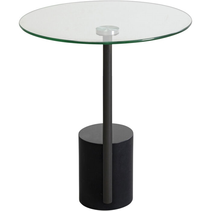 Măsuță Tori 46x46x53 cm, Sticlă Transparentă Negru - Kare Design [2]