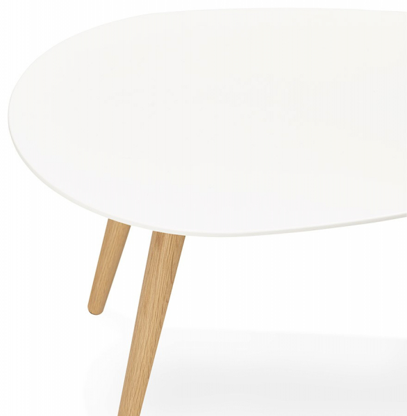 Masute de design GOSMI 2 piese MDF alb / stejar masiv, CT00430WH - Kokoon [6]