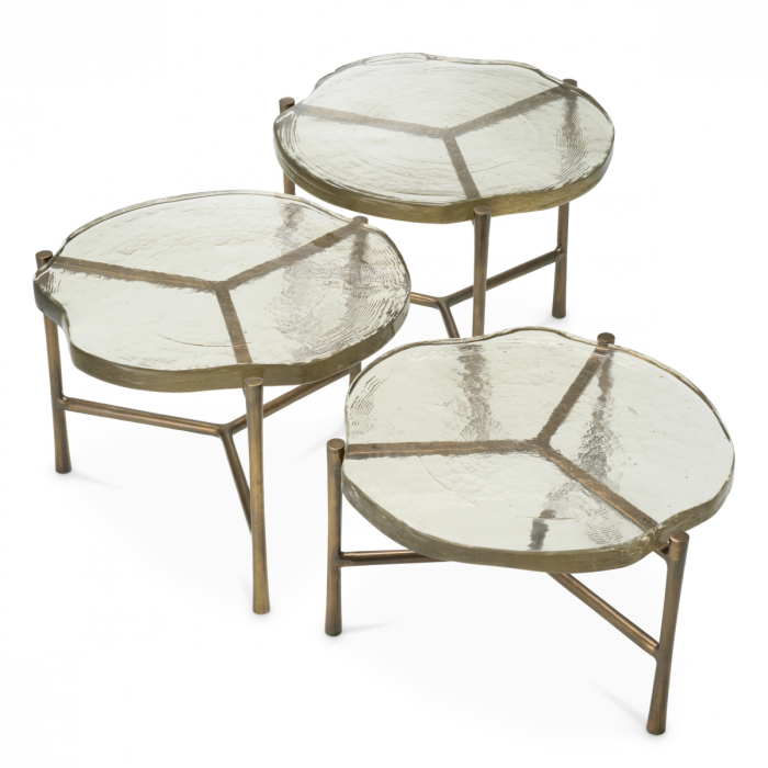   Mese de cafea Baldovini set de 3 din sticlă handmade 118321 EICHHOLTZ [3]
