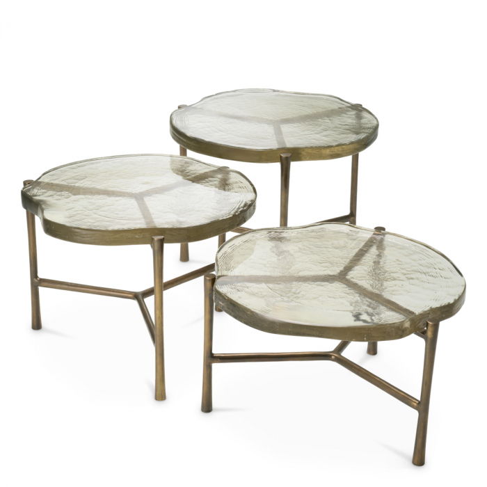   Mese de cafea Baldovini set de 3 din sticlă handmade 118321 EICHHOLTZ [4]