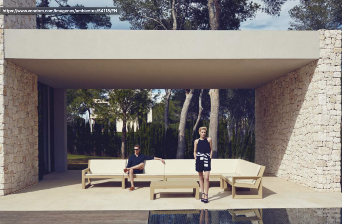 Modul colt 90¬∫ canapea premium Frame pentru exterior 126x126x80 cm, 54121 - Vondom [3]