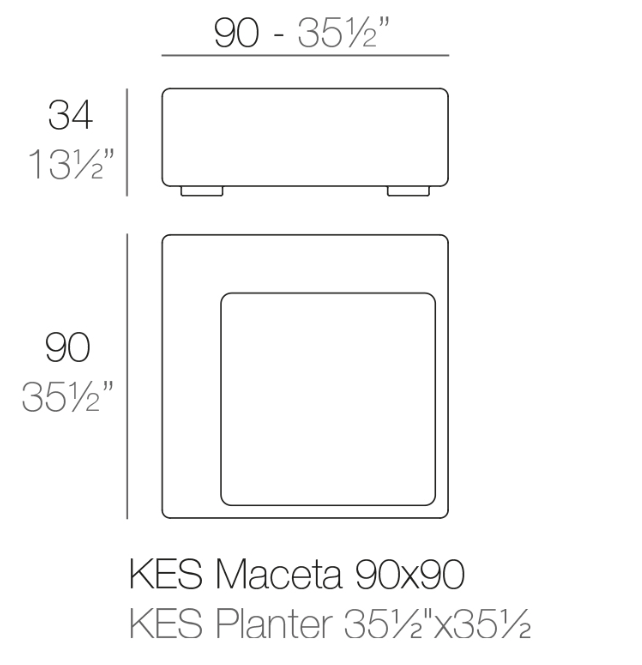 Modul ghiveci flori canapea premium Kes pentru exterior 90x90x34 cm, 64004A - Vondom [2]