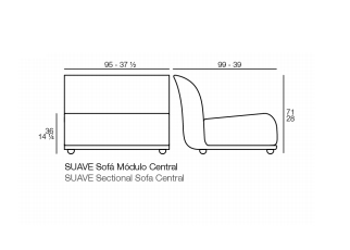 Modul mijloc canapea premium Suave pentru exterior 95x98x71 cm, 67002 - Vondom [2]