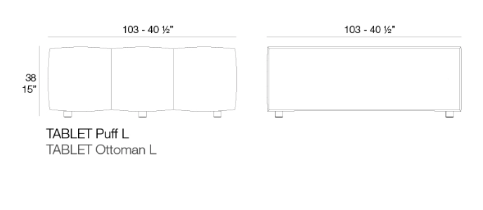 Modul taburet M canapea premium Tablet pentru exterior 104x103x38 cm, 54213 - Vondom [2]