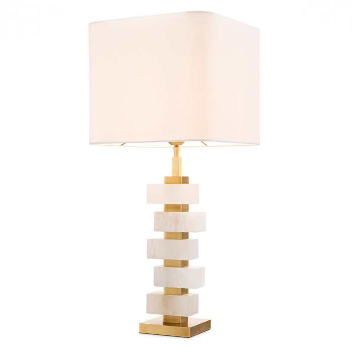   Lampă de masă alabastru chihlimbar inclus abajur 115125 EICHHOLTZ [1]