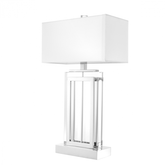   Lampă de masă Arlington finisaj cristal nichel inclus abajur alb 112407 EICHHOLTZ [3]