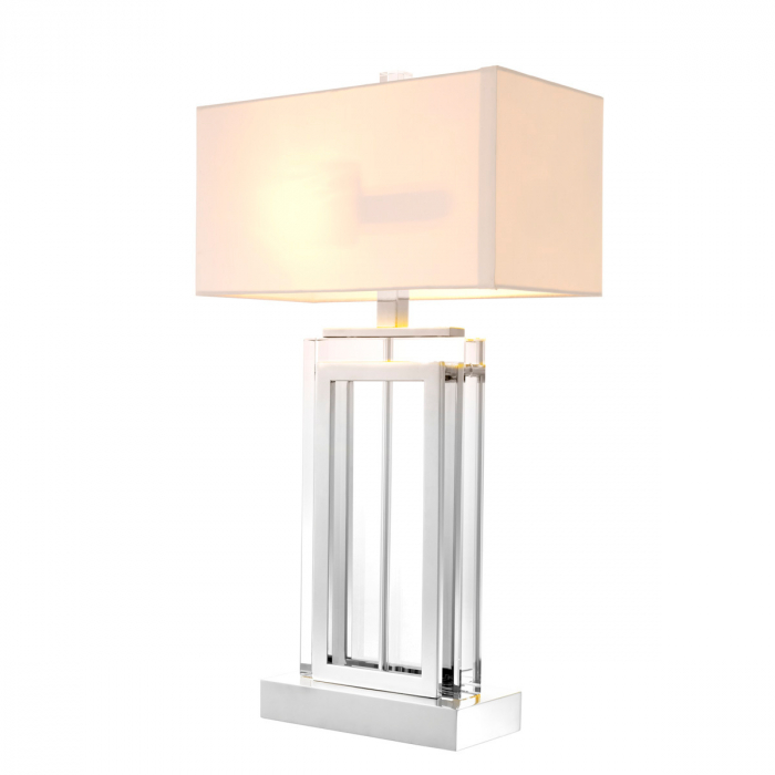   Lampă de masă Arlington finisaj cristal nichel inclus abajur alb 112407 EICHHOLTZ [1]