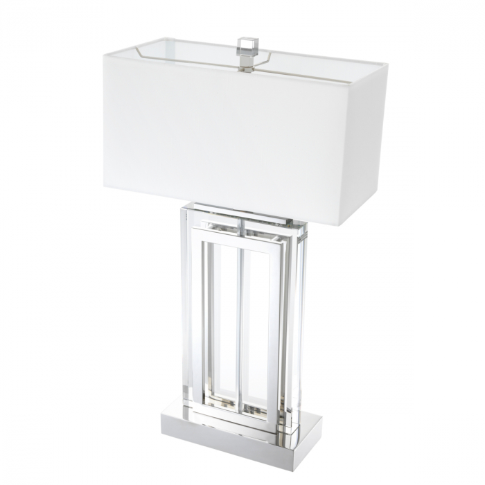   Lampă de masă Arlington finisaj cristal nichel inclus abajur alb 112407 EICHHOLTZ [4]