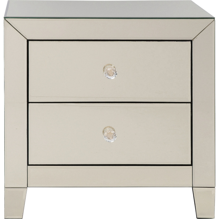 Noptieră Luxury Pearl S 49x41x50 cm, Sticlă Suprafață Oglindă - Kare Design [2]