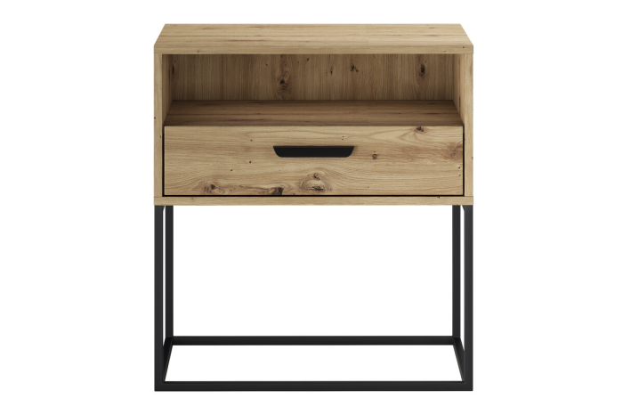 Noptieră Navello 61-60-1S1O, lățime 60 cm, PAL Melaminat Stejar Artisan, 1 Sertar - COMAD, cod NAVELLO ARTISAN 61-60-1S1O [2]