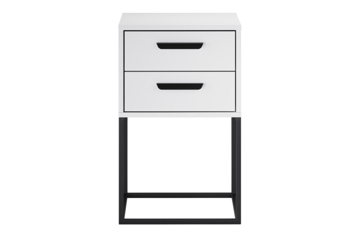 Noptieră Navello, lățime 40 cm, PAL Melaminat Alb, 2 Sertare - COMAD, cod NAVELLO WHITE 61-40-2S [2]