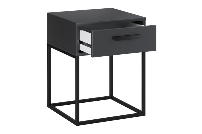 Noptieră Navello, lățime 40 cm, PAL Melaminat Antracit, 1 Sertar - COMAD, cod NAVELLO ANTRACIT 61-40-1S [3]