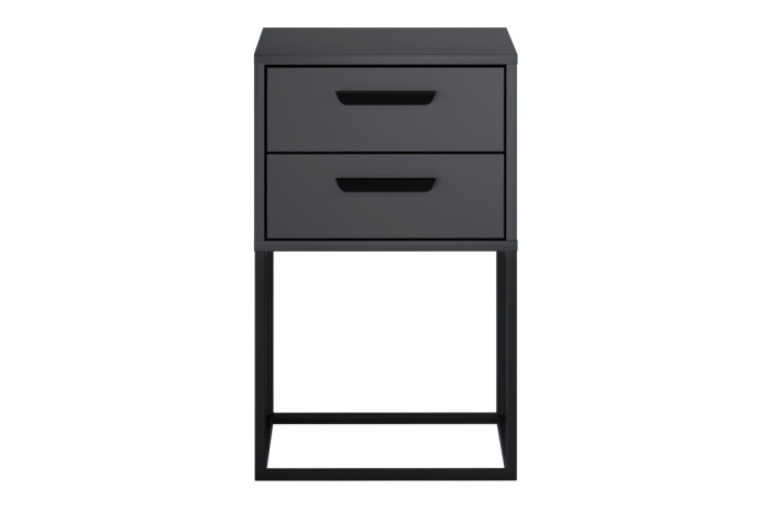 Noptieră Navello, lățime 40 cm, PAL Melaminat Antracit, 2 Sertare - COMAD, cod NAVELLO ANTRACIT 61-40-2S [2]