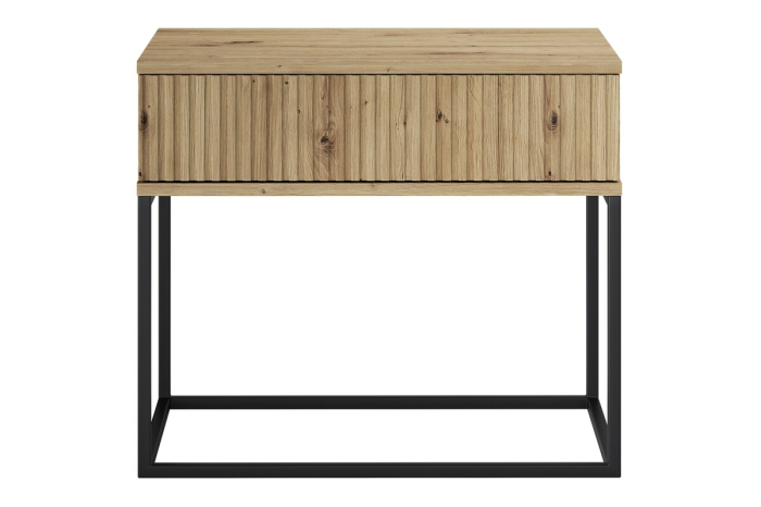 Noptieră Spello, lățime 60 cm, MDF Riflat și PAL Melaminat Stejar Artisan, 1 Sertar - COMAD, cod SPELLO ARTISAN 61-60-1S [2]