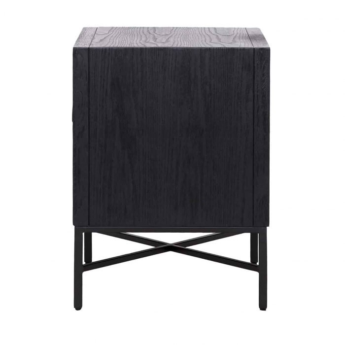 Noptiera premium cu sertare stejar negru Dargo 55x63 cm, picioare metal, 7544 - Richmond Interiors [2]