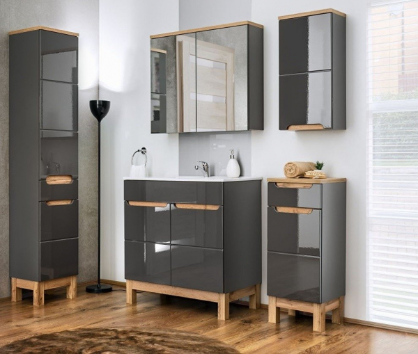 Oglinda baie 60/80 cm GRAFIT Bali cu spatiu depozitare COMAD [4]