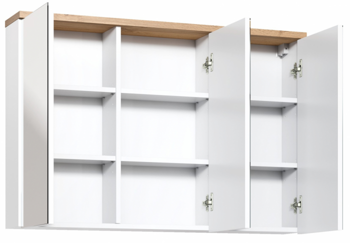 Oglinda baie 100 cm Bali White cu spatiu depozitare [2]