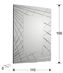 Oglinda decorativa Areli 110/150 cm, margini model geometric, 160974 - Schuller [6]