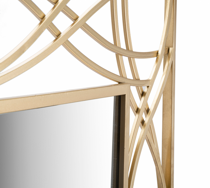 Oglinda decorativa aurie dreptunghiulara Kalypso 72x102,5 cm, rama metal stil modern [3]