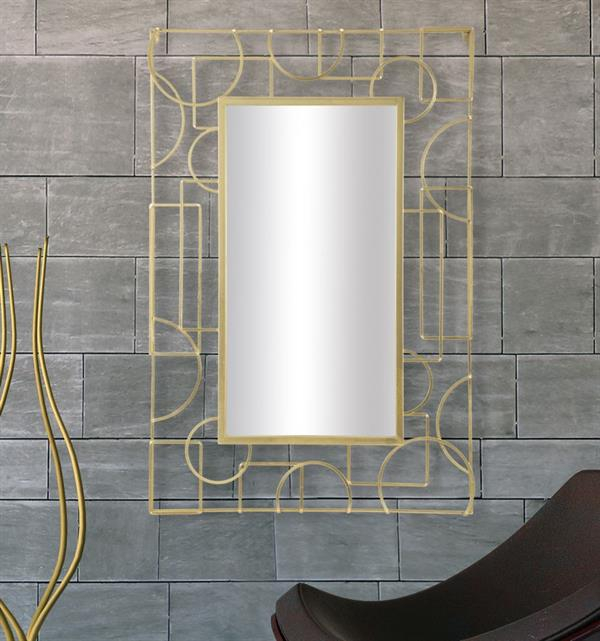 Oglinda decorativa glam Ruslan 80x120 cm cu rama aurie din metal - STOC [6]