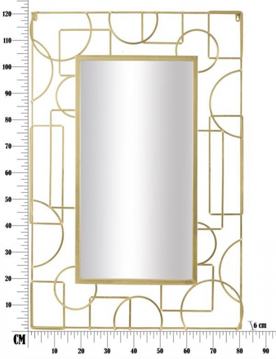 Oglinda decorativa glam Ruslan 80x120 cm cu rama aurie din metal - STOC [7]