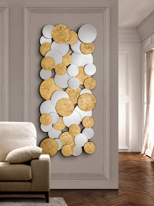 Oglinda decorativa lux cu auriu Nazli 140x60 cm din cercuri, foita de aur, 725751 - Schuller [2]