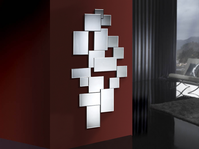 Oglinda decorativa lux Tilla 140x70 cm design minimalist, patrate si dreptunghiuri suprapuse, 386113 - Schuller [5]